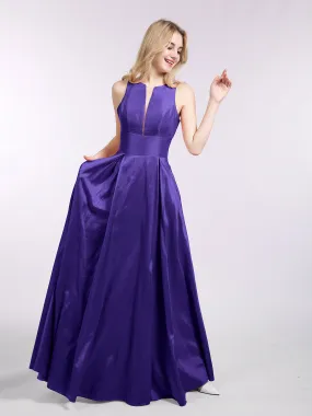 A-ligne Taffeta Robe Longue avec Poches Régence Grande Taille