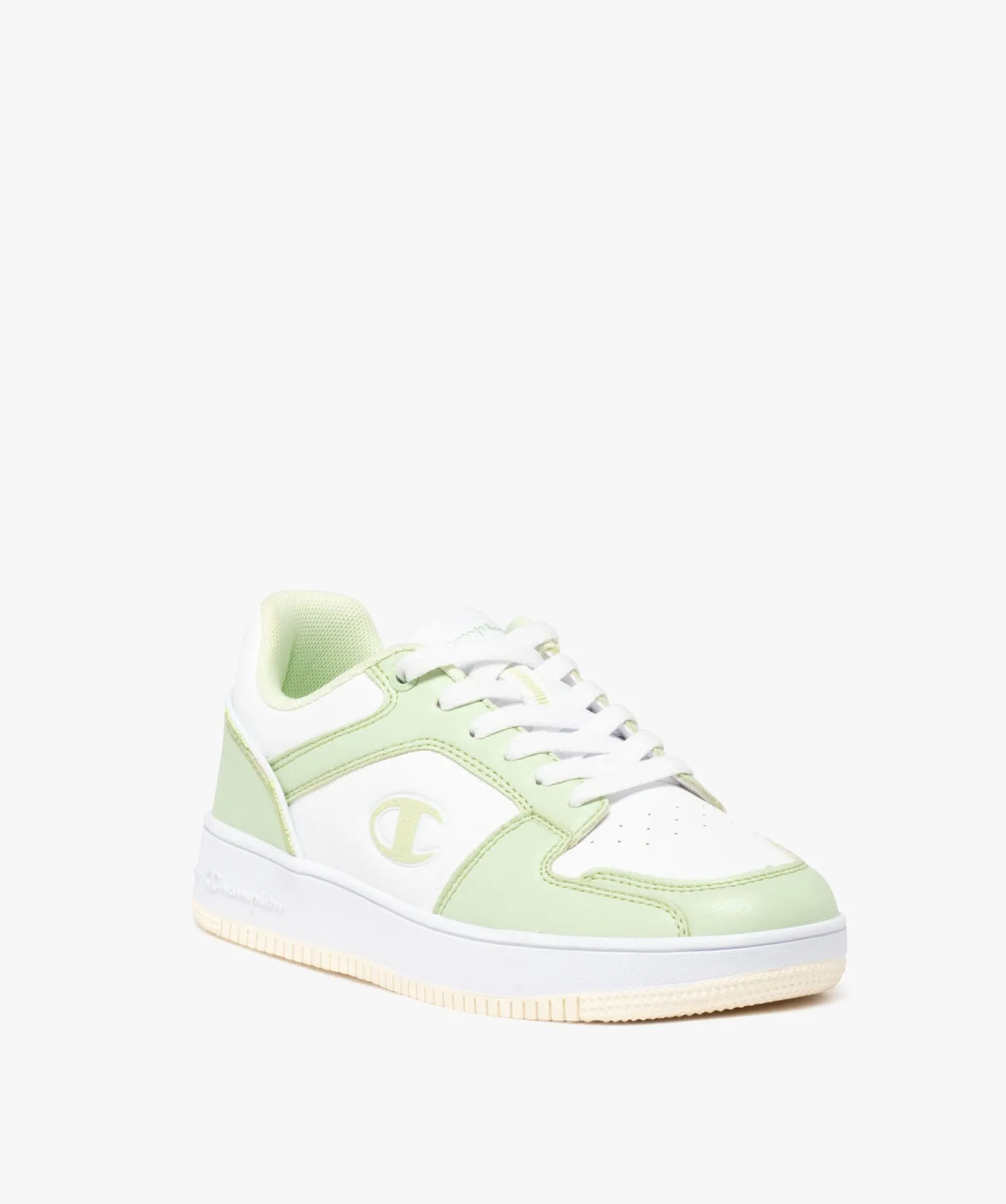 baskets femme bicolores a lacets avec semelle epaisse a etoiles - champion usa blanc chine