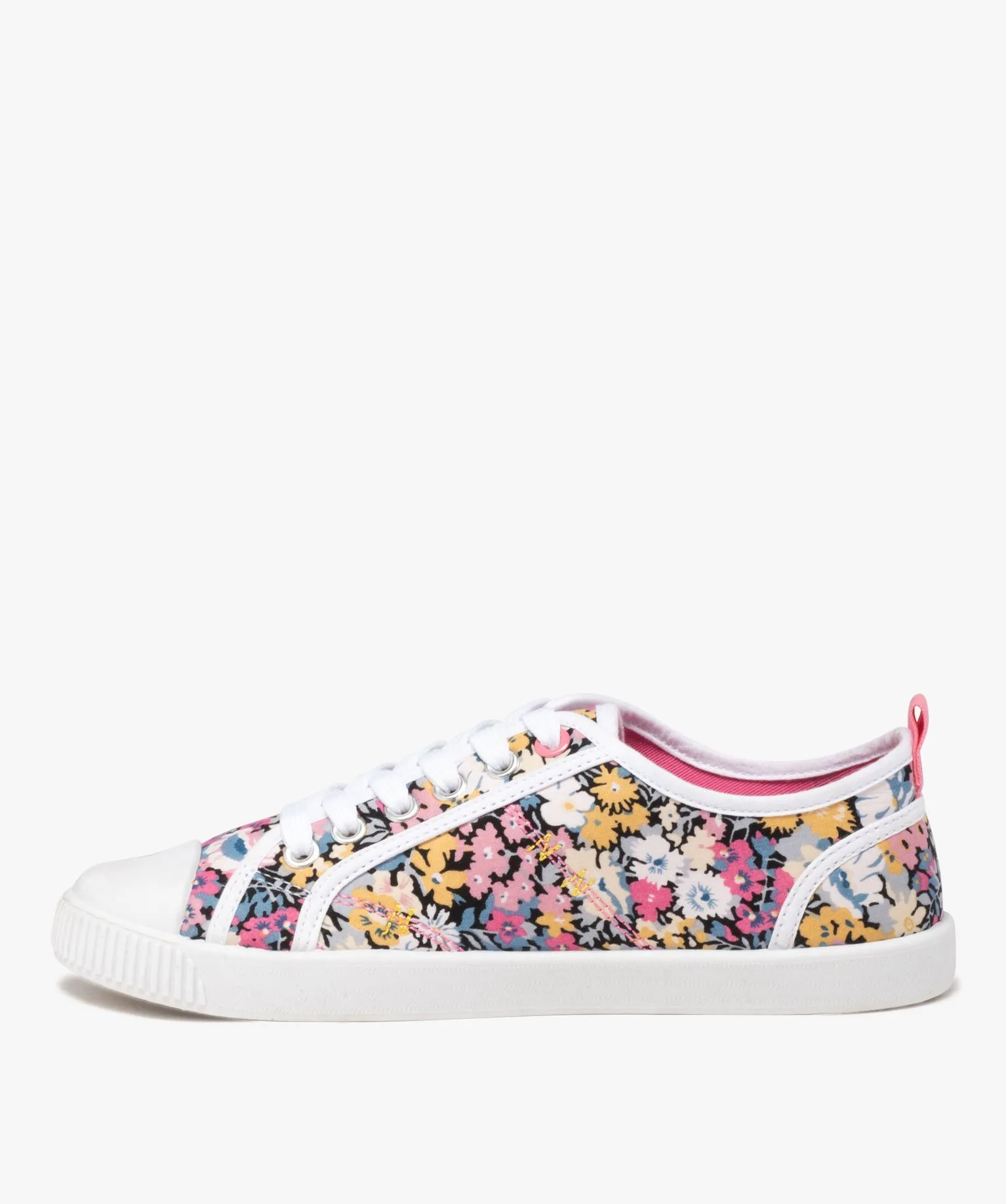 baskets femme en toile avec lacets et a semelle contrastante multicolore