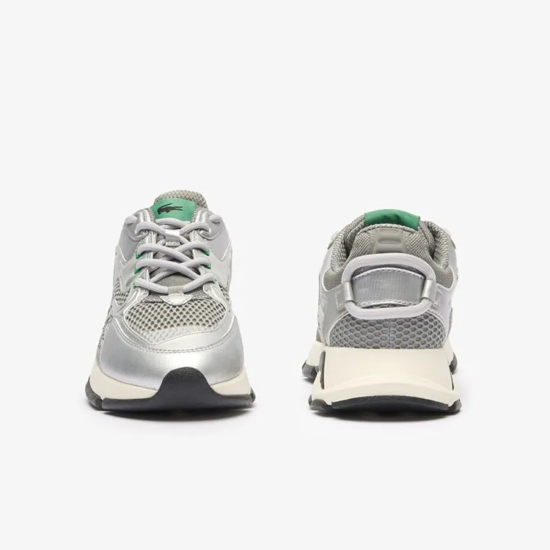 BASKETS LACOSTE L003 NEO ARGENTÉES EN CUIR SIGLÉ