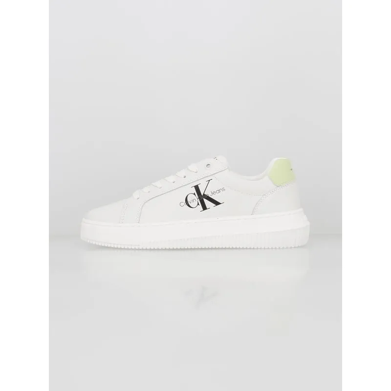 Baskets t-clip cuir holographique blanc femme - Lacoste | wimod