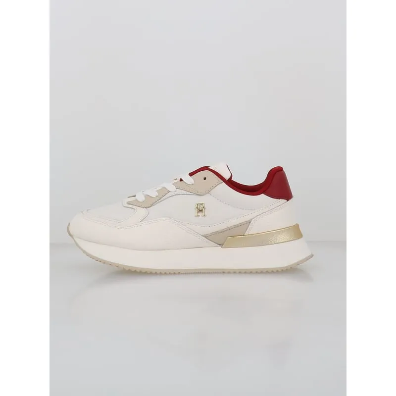 Baskets t-clip cuir holographique blanc femme - Lacoste | wimod