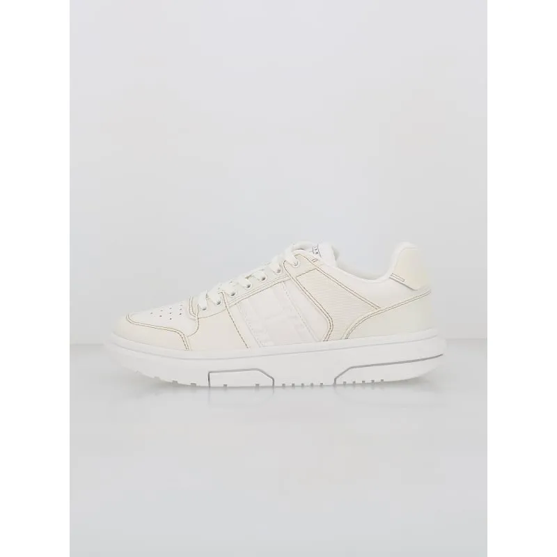 Baskets t-clip cuir holographique blanc femme - Lacoste | wimod