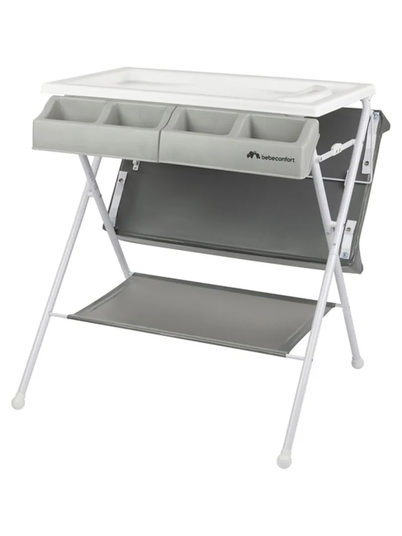 BEBECONFORT Baltic Table à langer et baignoire 2en 1, Pliable, De 0 à 12 mois (11kg), Gray Mist - Gris foncé