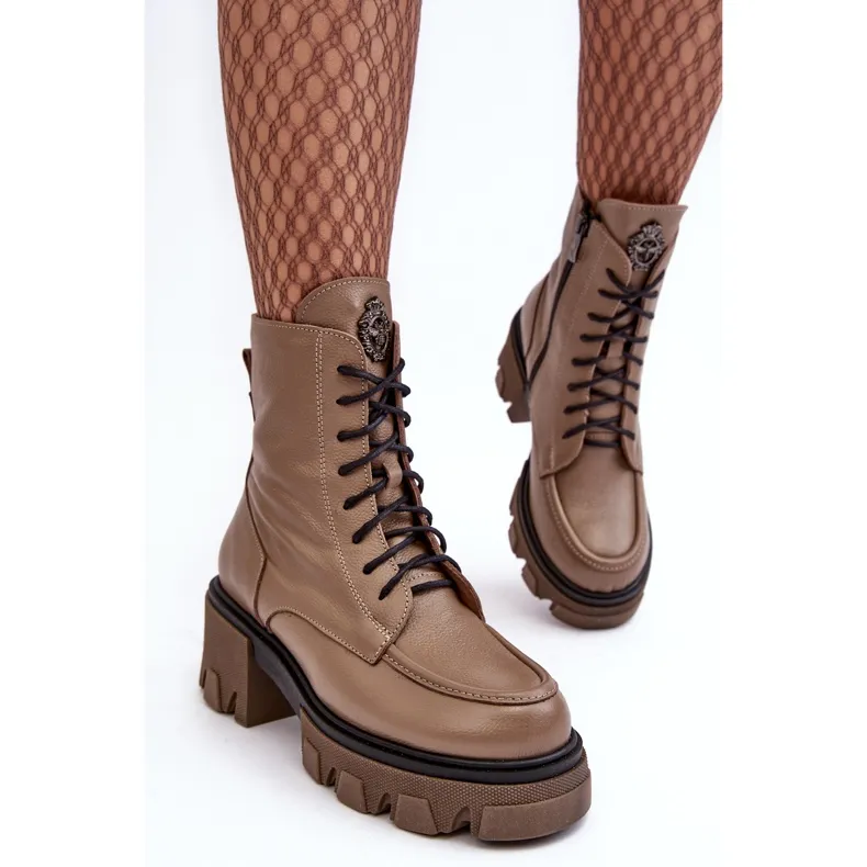 Bottes Isolées Femme En Cuir Lemar Marron Rehin brun