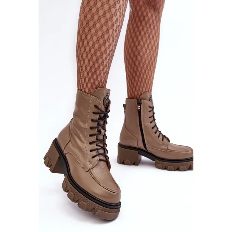 Bottes Isolées Femme En Cuir Lemar Marron Rehin brun