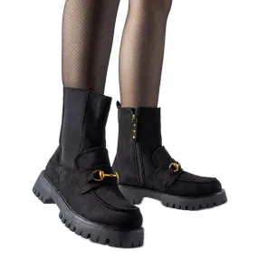 Bottes isolées noires avec boucle Overlook le noir