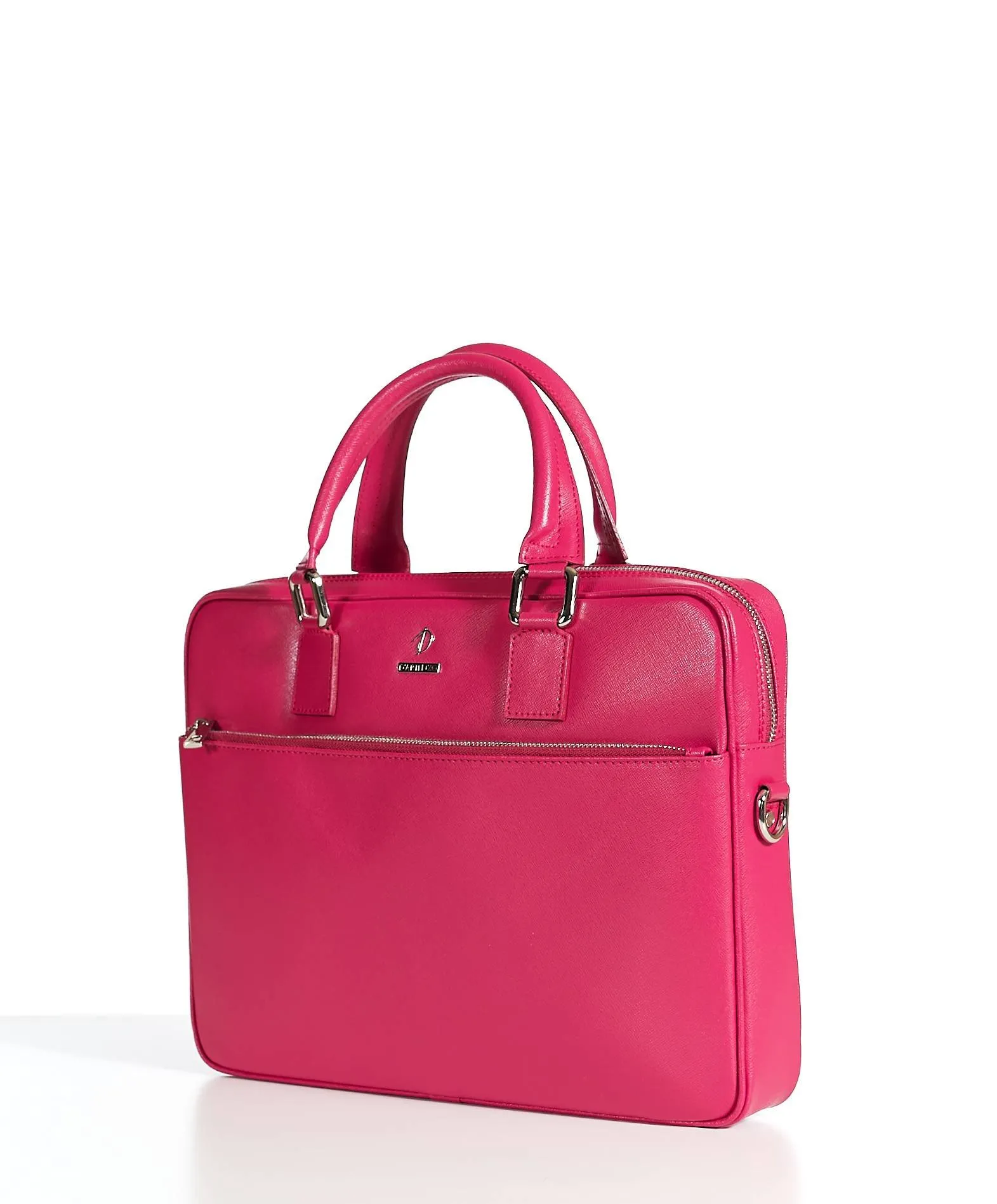 Cartable 24 heures cuir porte-documents sacoche ordinateur fuchsia Dylan