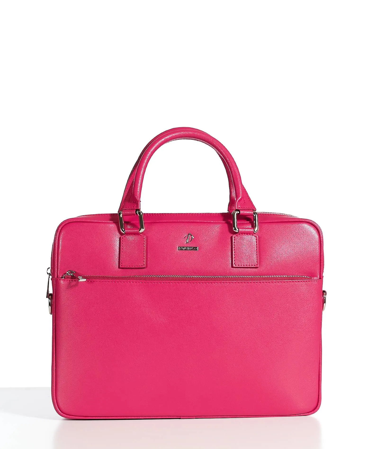 Cartable 24 heures cuir porte-documents sacoche ordinateur fuchsia Dylan