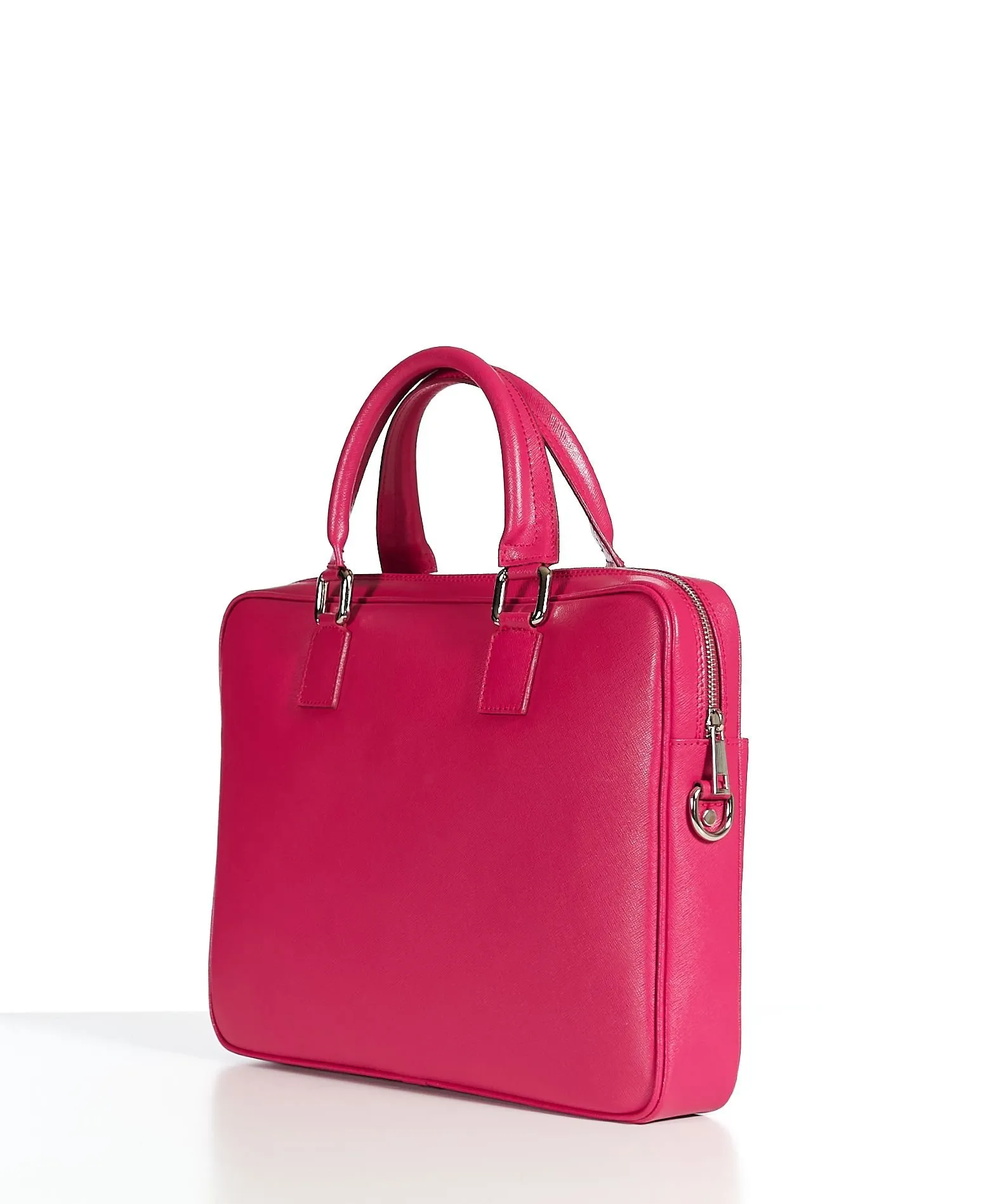 Cartable 24 heures cuir porte-documents sacoche ordinateur fuchsia Dylan