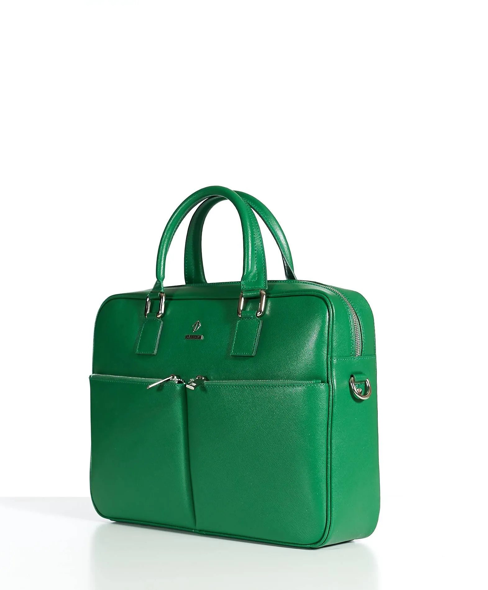 Cartable 24 heures cuir porte-documents sacoche ordinateur vert Justin