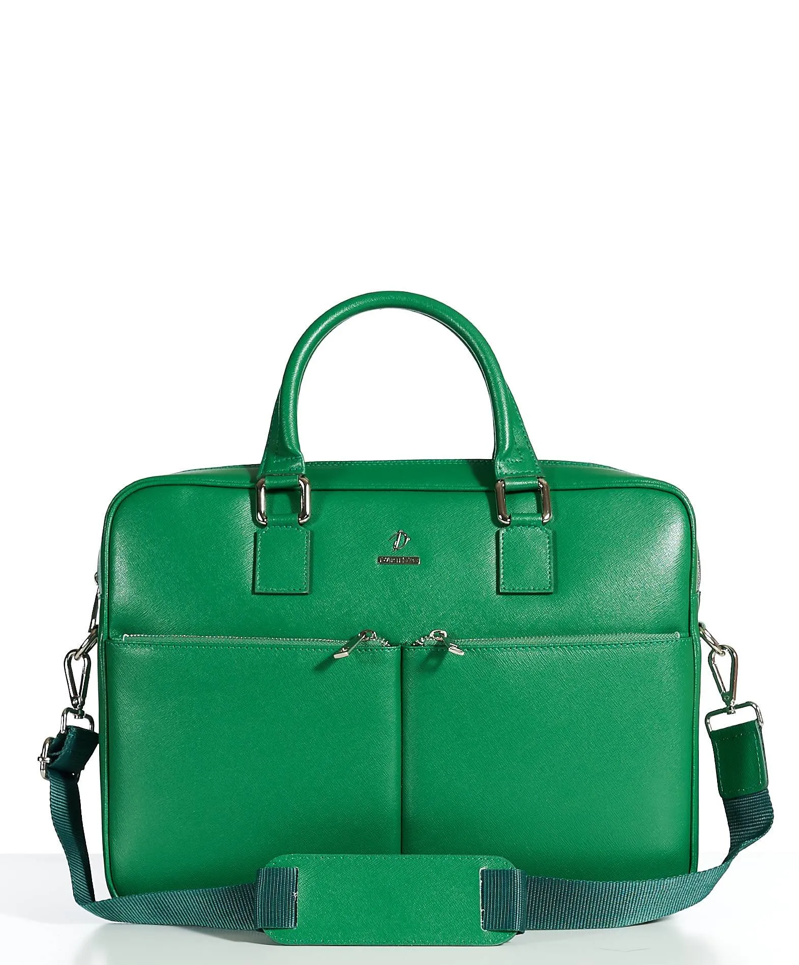 Cartable 24 heures cuir porte-documents sacoche ordinateur vert Justin