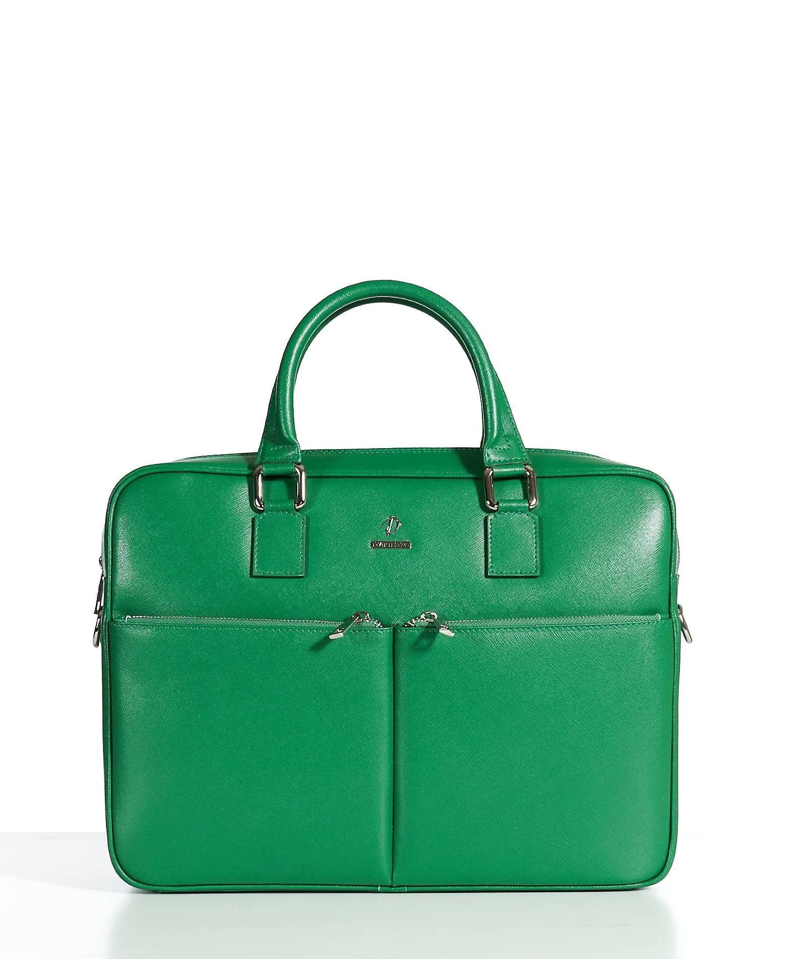 Cartable 24 heures cuir porte-documents sacoche ordinateur vert Justin