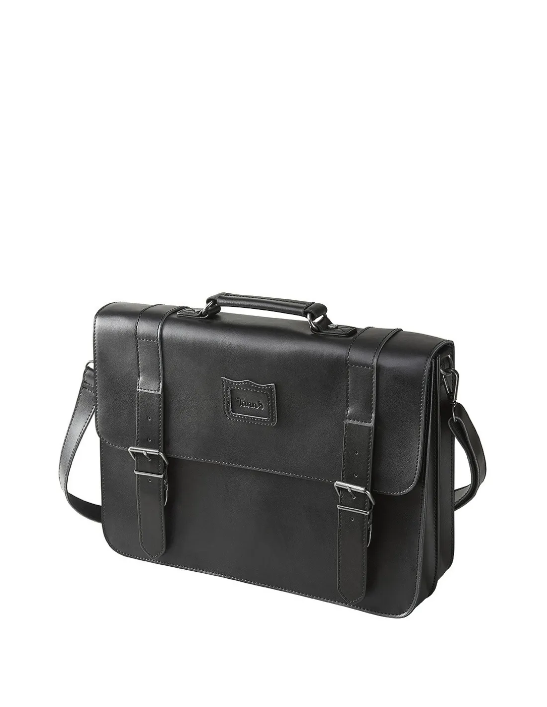 Cartable 37 en cuir Tann's Paris Ref 60802 Noir 37*29*8.5 cm