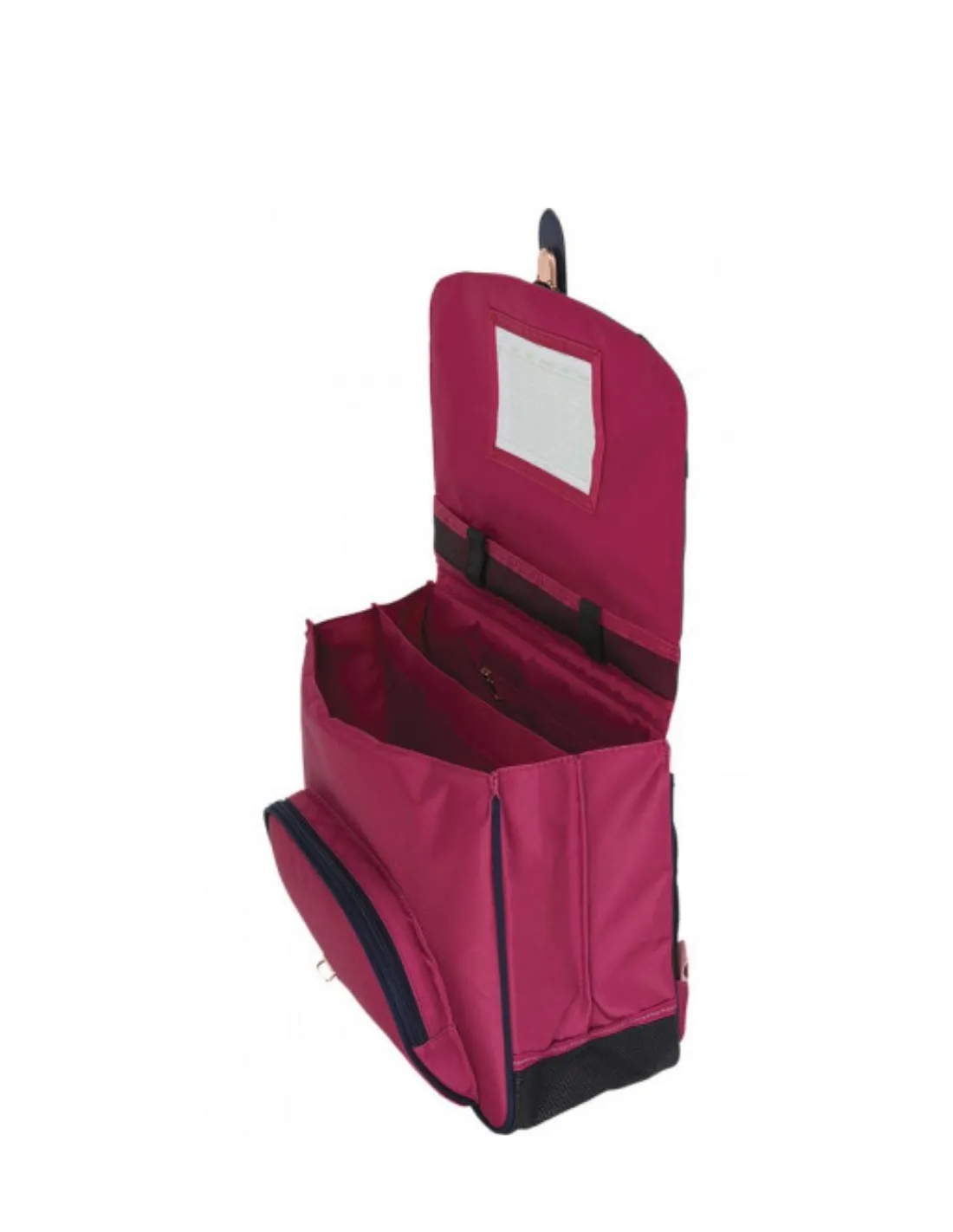 Cartable 38 Tann's Broderie Olivia Ref 57292 Bleu et Rose 38*29*15 cm