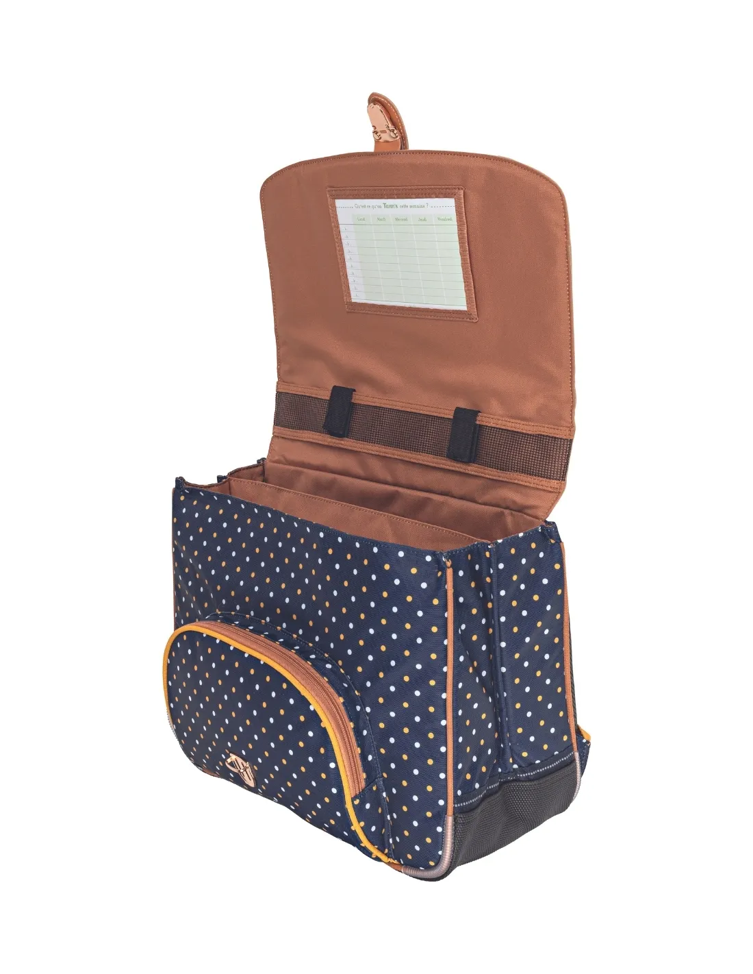 Cartable 38 Tann's Faustine Ref 38322 Bleu Jaune 38*29*15 cm