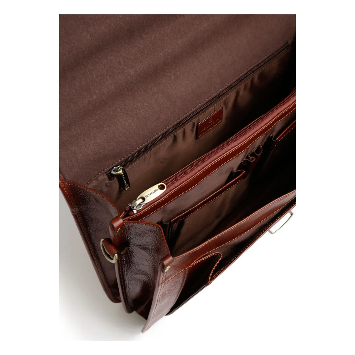 Cartable A4 Cuir REPUBLIQUE Marron Molly | 3 Suisses