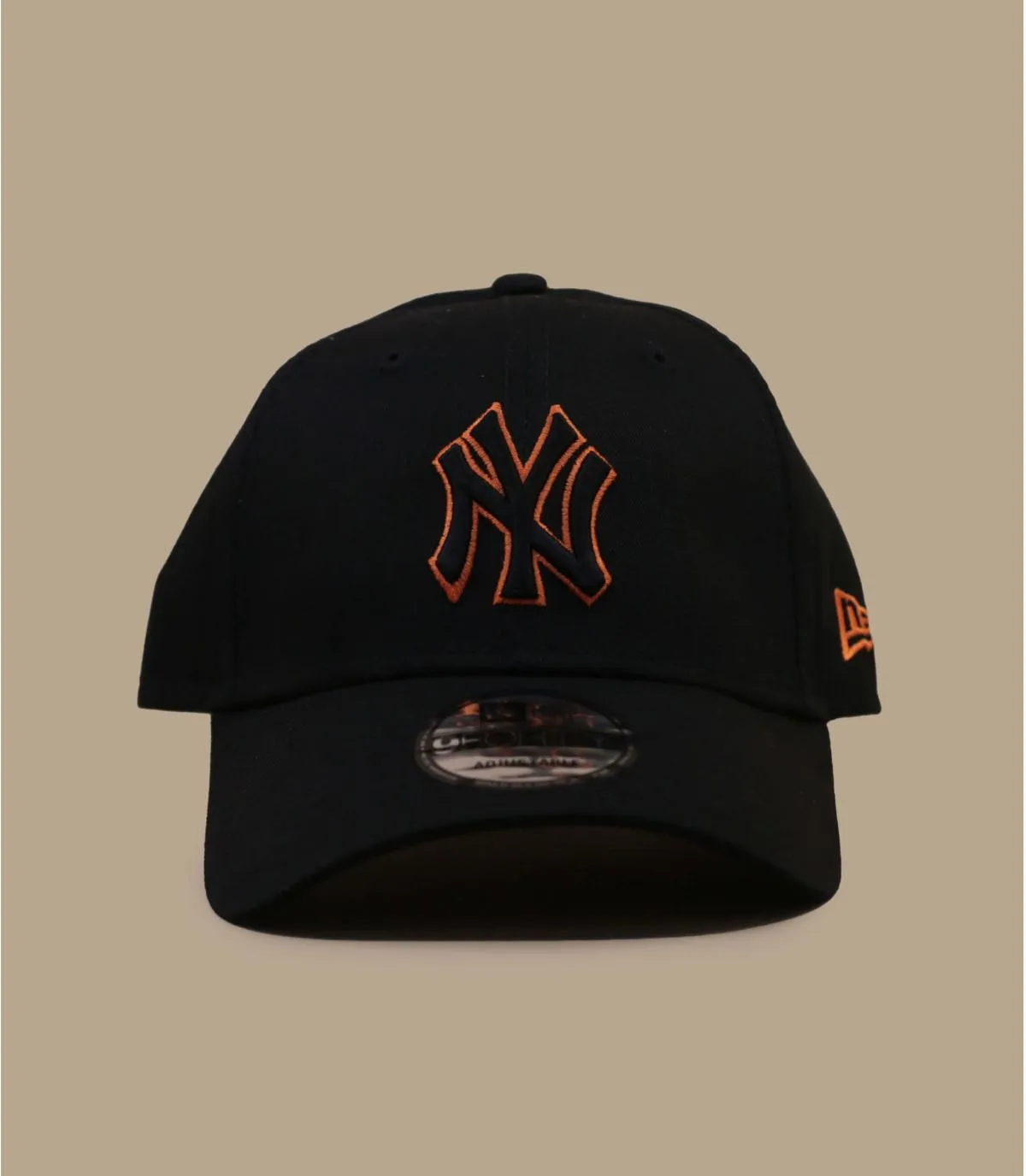 Casquette baseball NY noire orange - Casquette Team Outline 9Forty NY black orange New Era : Headict