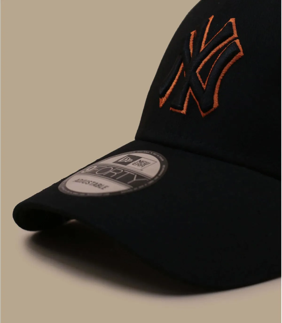 Casquette baseball NY noire orange - Casquette Team Outline 9Forty NY black orange New Era : Headict