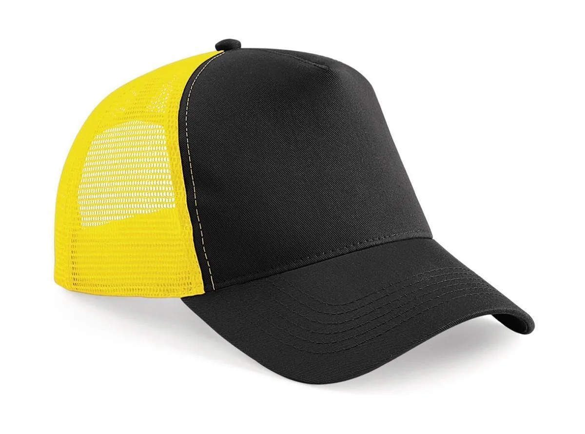 Casquette en filet - B640 - noir et jaune 