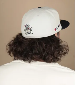 Casquette fitted NY beige et bleue - Casquette Farm Team 59Fifty NY stone New Era : Headict