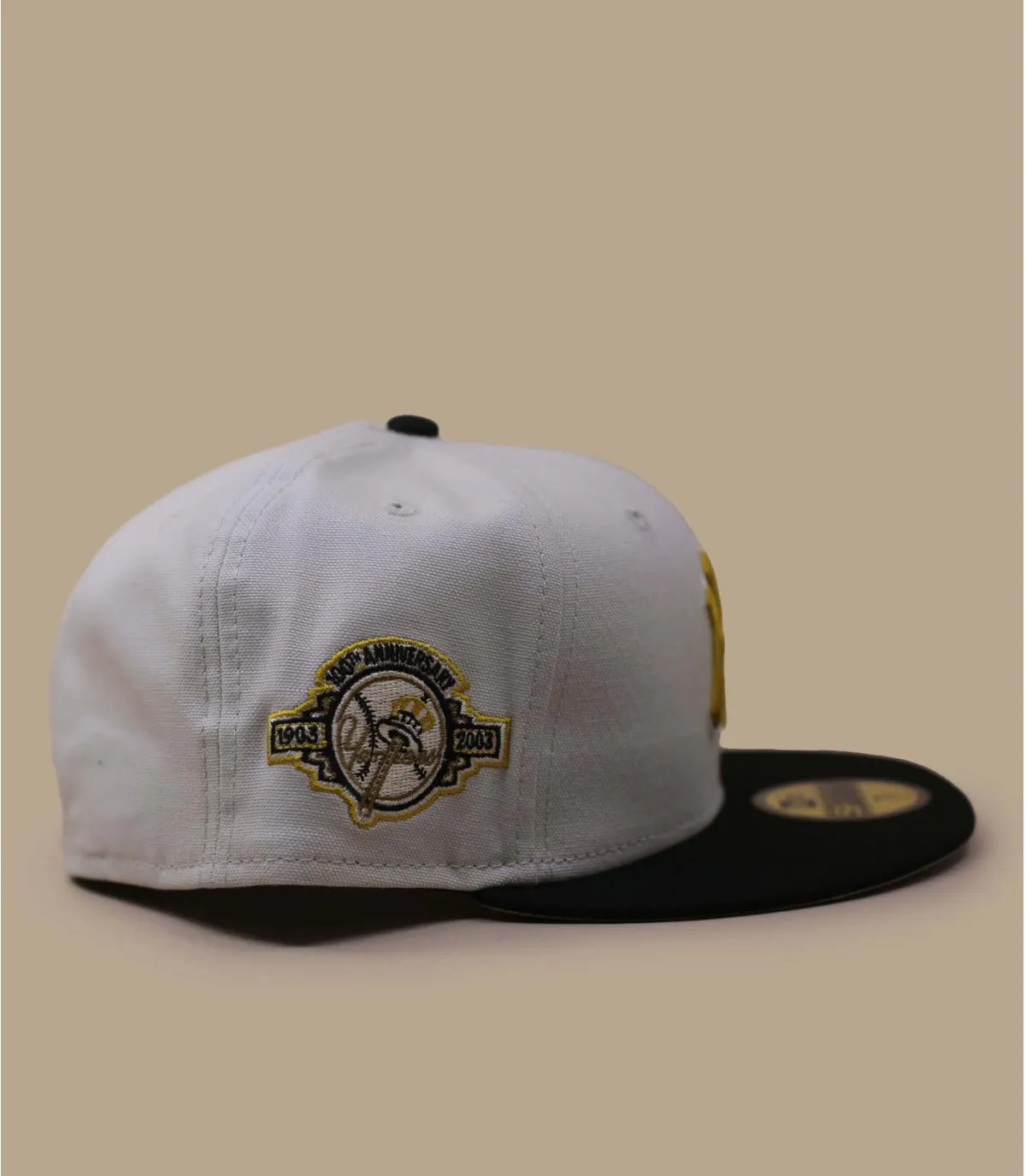 Casquette fitted patch NY beige - Casquette Two Tone 59Fifty Side Patch NY stone New Era : Headict