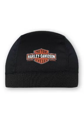 Casquette Harley Davidson Homme Long Bar & Shield Skull Cap Black Orange & White SK31230