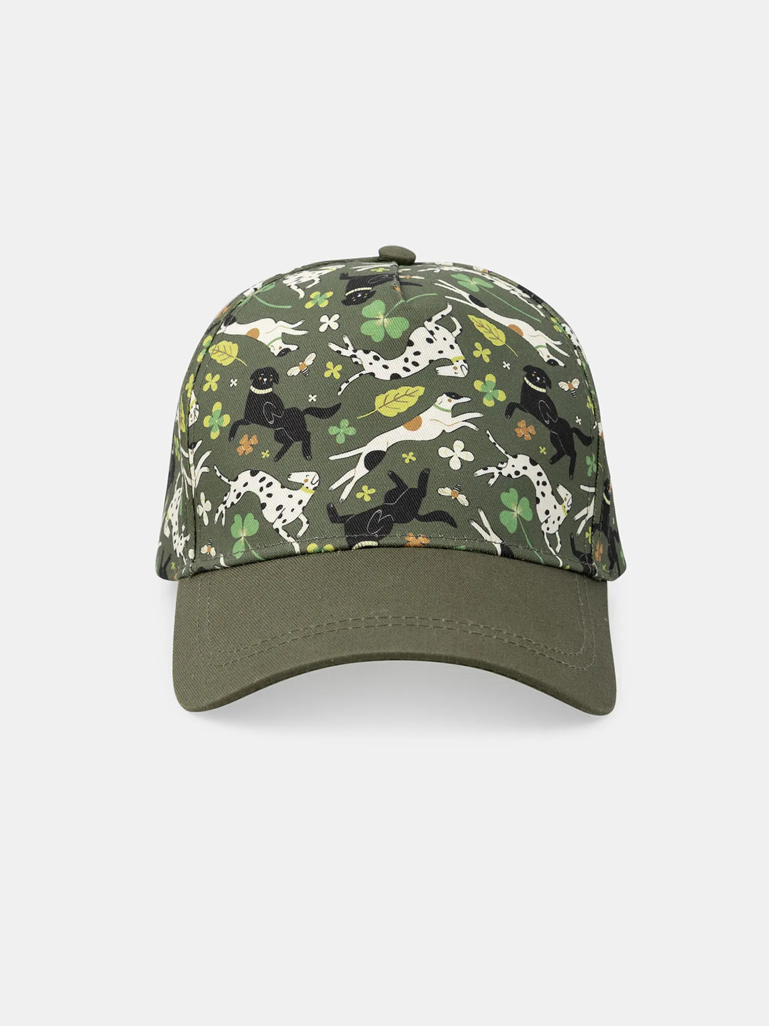 Casquette imprimée chiens et feuilles