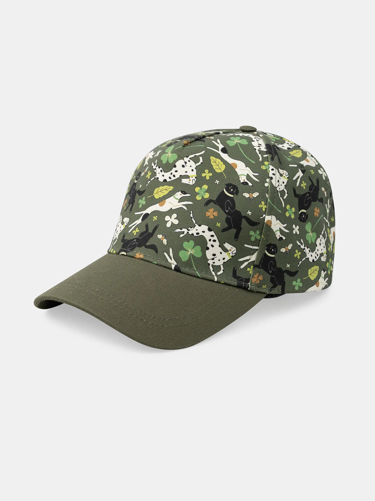 Casquette imprimée chiens et feuilles