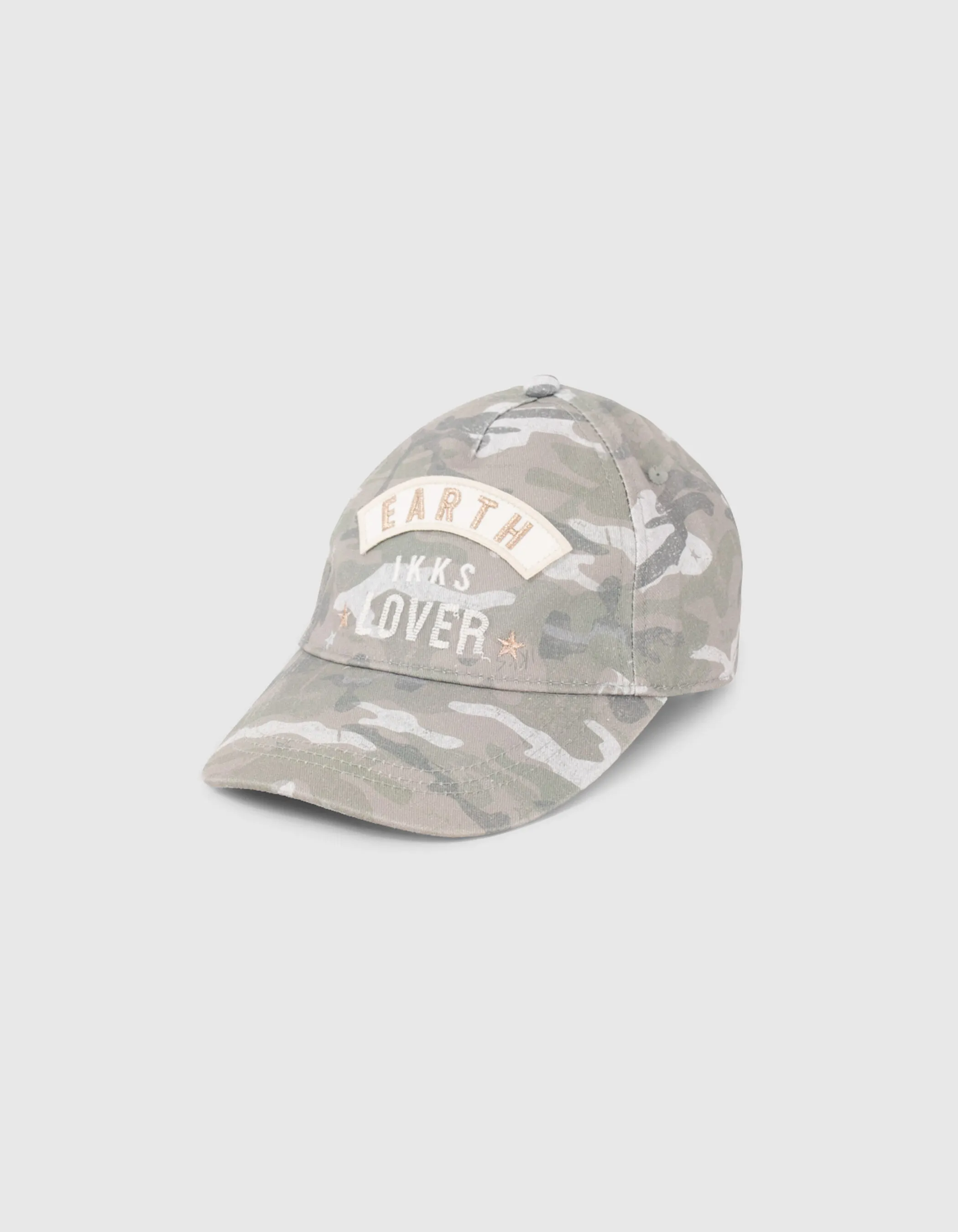 Casquette kaki camouflage avec broderies fille