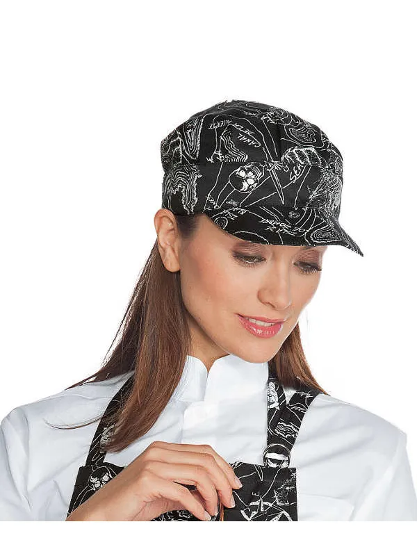 Casquette serveur sam noir blanc