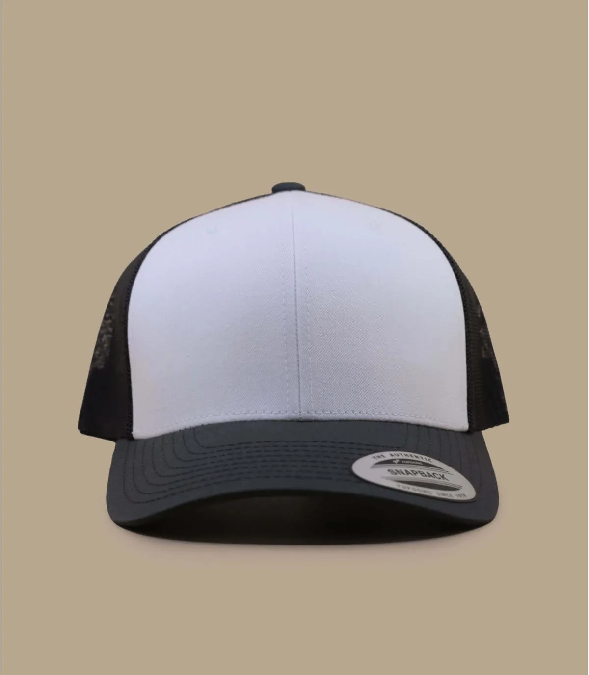 Casquette trucker blanche et gris foncé vierge - Casquette trucker blanche et gris foncé Yupoong : Headict