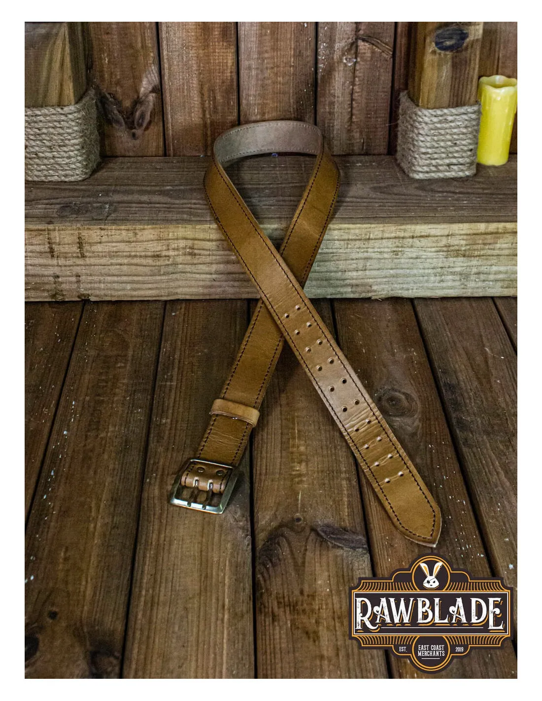 Ceinture d'Aventurier Médiéval - Marron Clair ⚔️ Boutique Épées