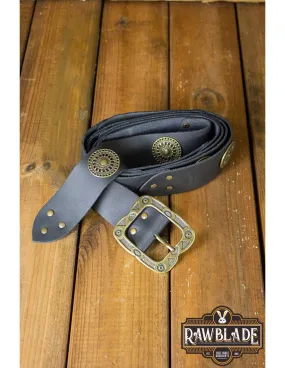 Ceinture Médiévale Noble avec Ornements - Noir ⚔️ Boutique Épées