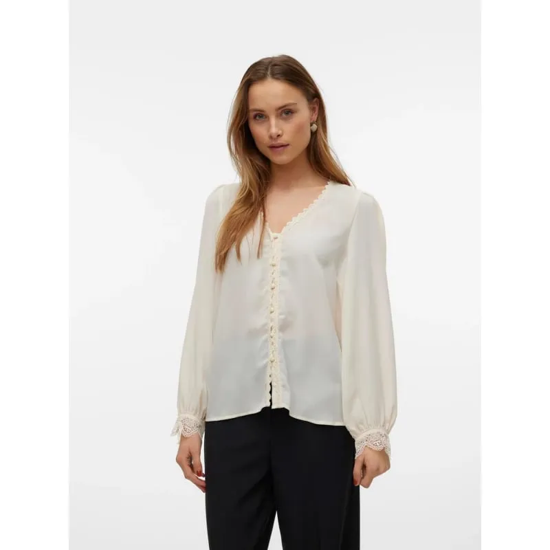 Chemise dahlia imprimé aimal blanc femme - Le Temps Des Cerises | wimod