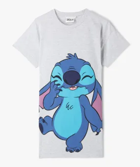 chemise de nuit avec motif stitch fille - disney gris