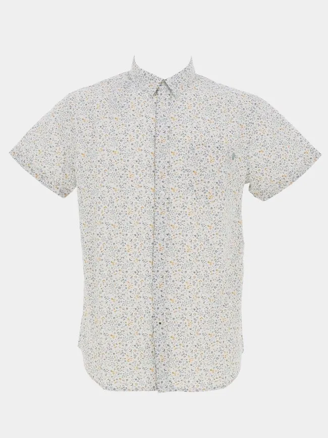 Chemise manches courtes imprimé floral blanc homme - RMS 26 | wimod