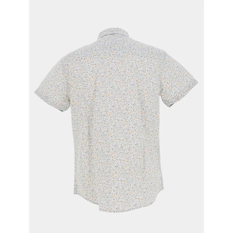 Chemise manches courtes imprimé floral blanc homme - RMS 26 | wimod