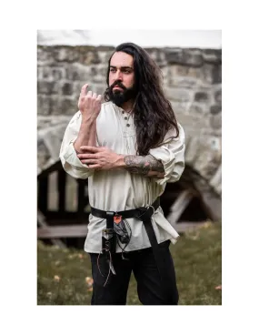 Chemise médiévale large Oswald, couleur blanc naturel ⚔️ Boutique Épées