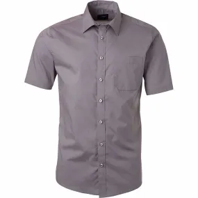 chemise popeline manches courtes - JN680 - homme - gris acier 