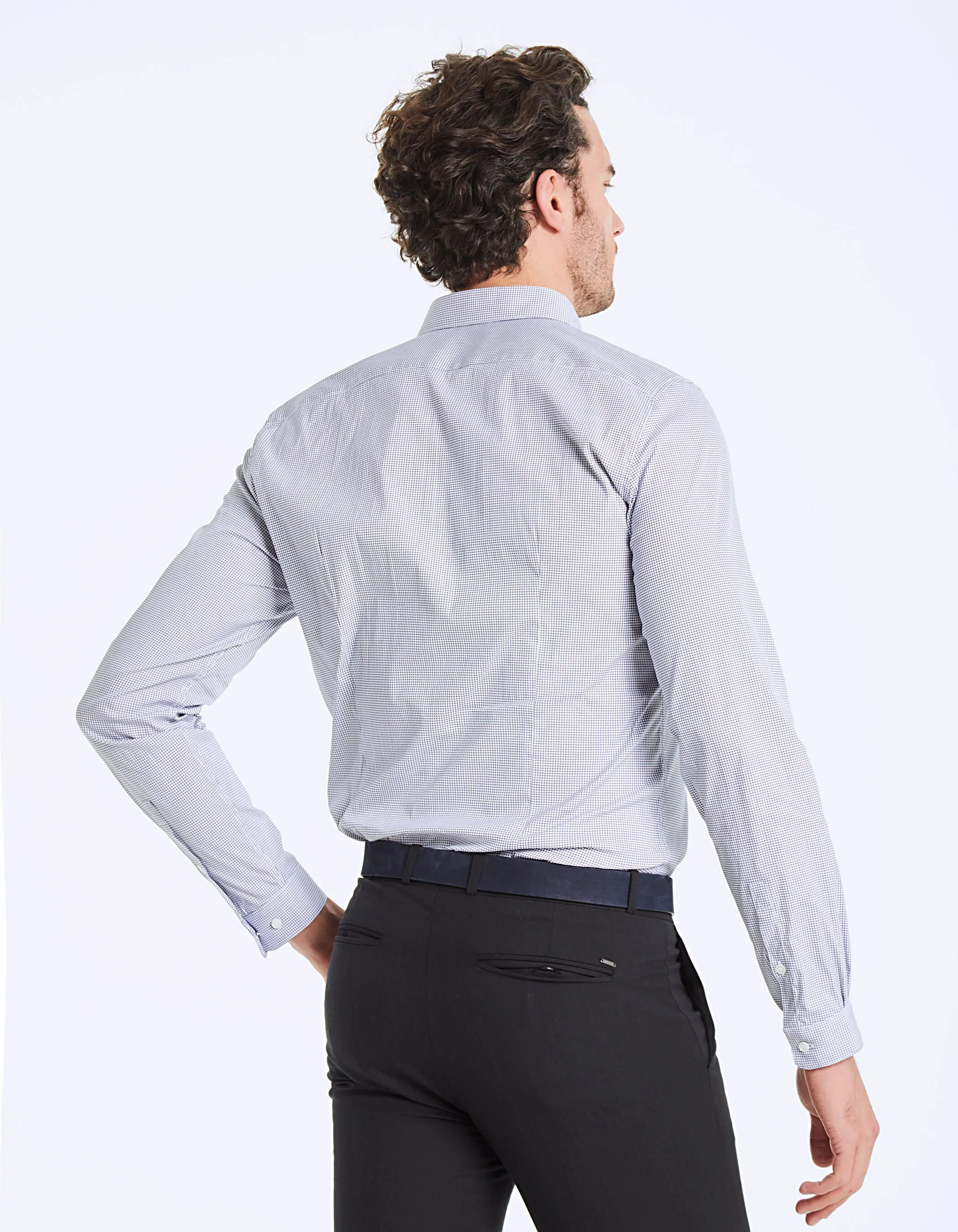 Chemise slim imprimée minimaliste Easy Care Homme