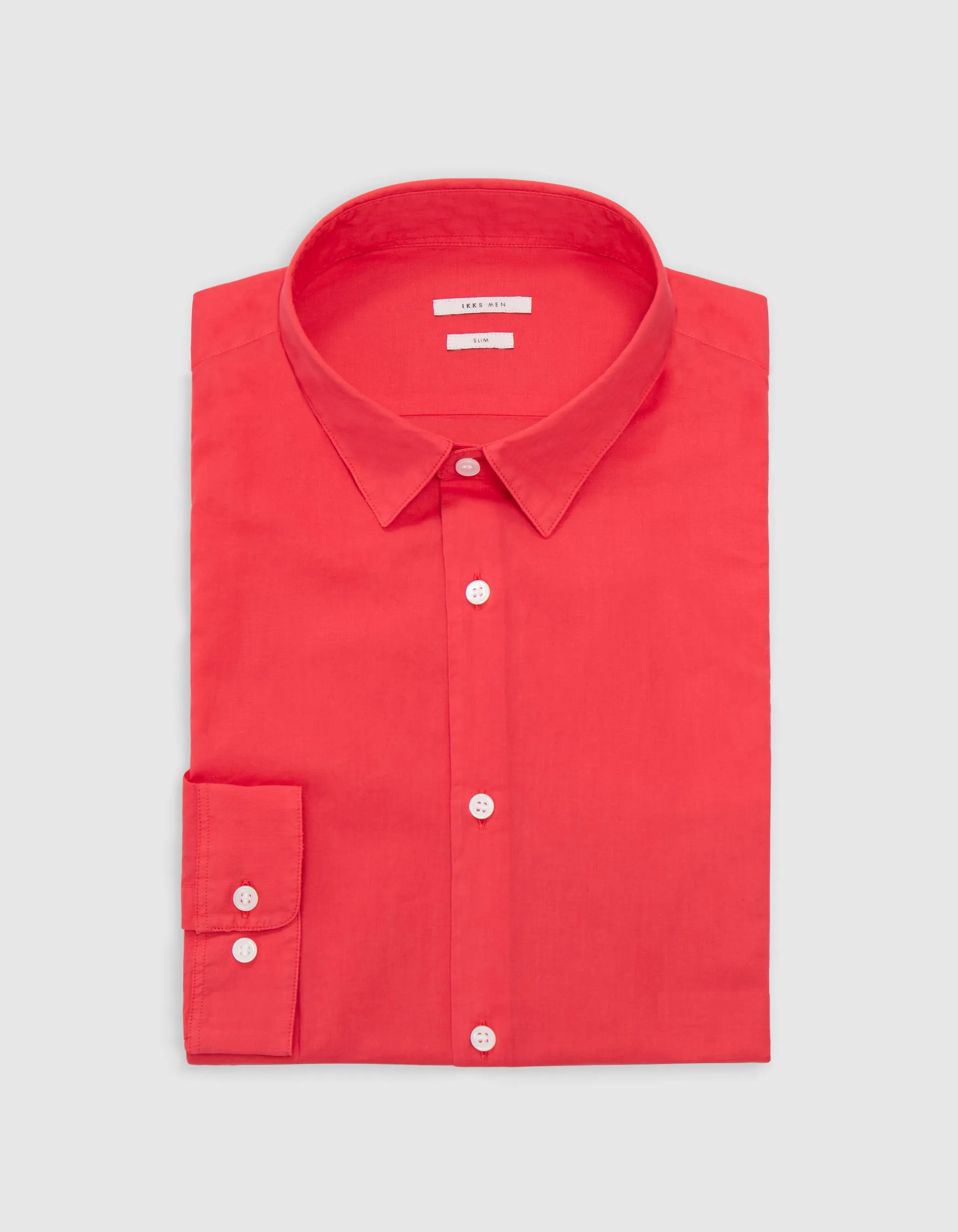 Chemise SLIM rouge voile de coton bio Homme