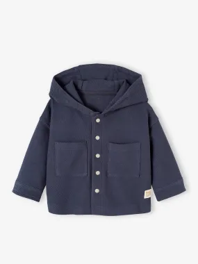 Chemise à capuche pressionnée devant bébé bleu ardoise - Vertbaudet