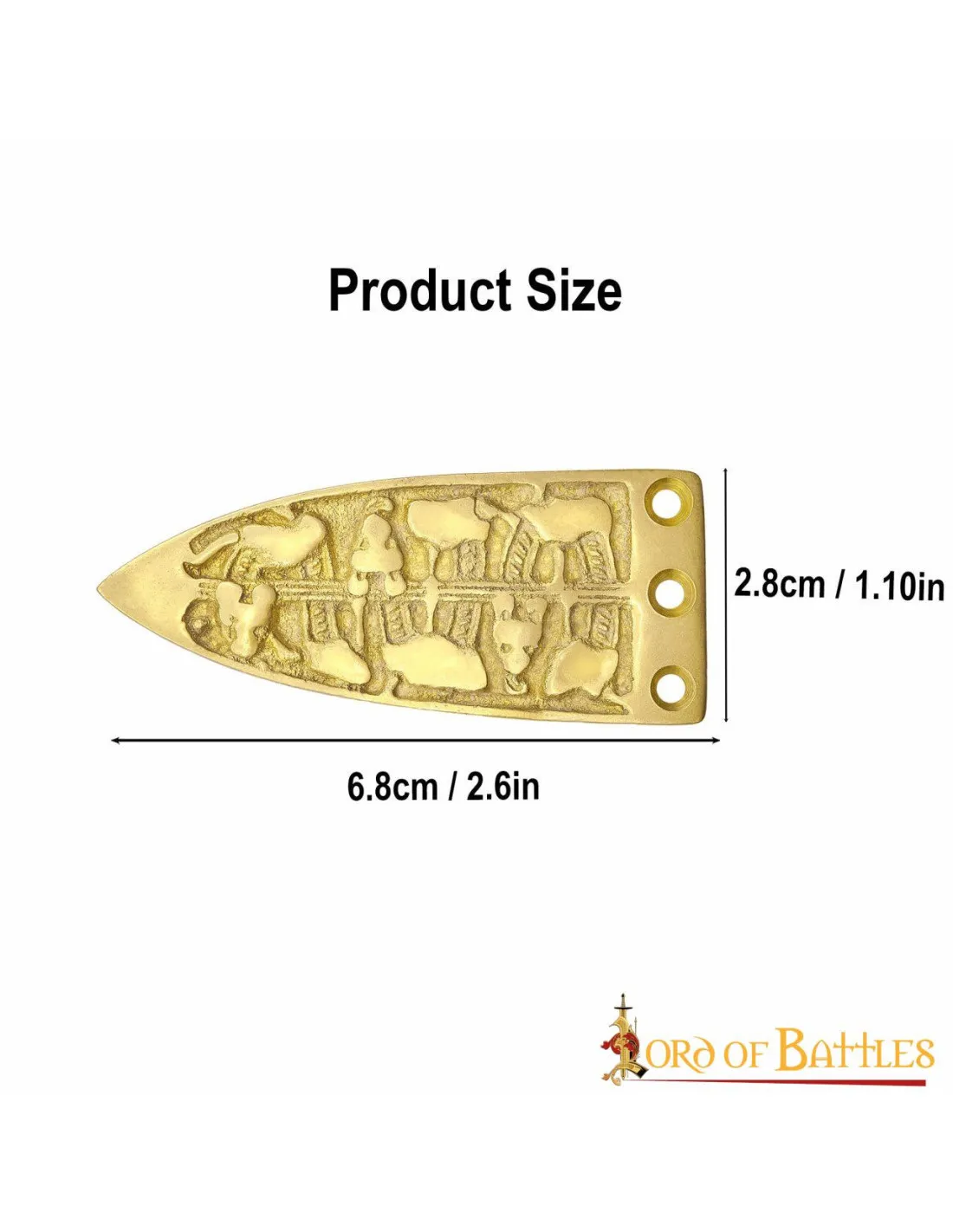 Embout de ceinture viking décoratif en laiton ⚔️ Boutique Épées