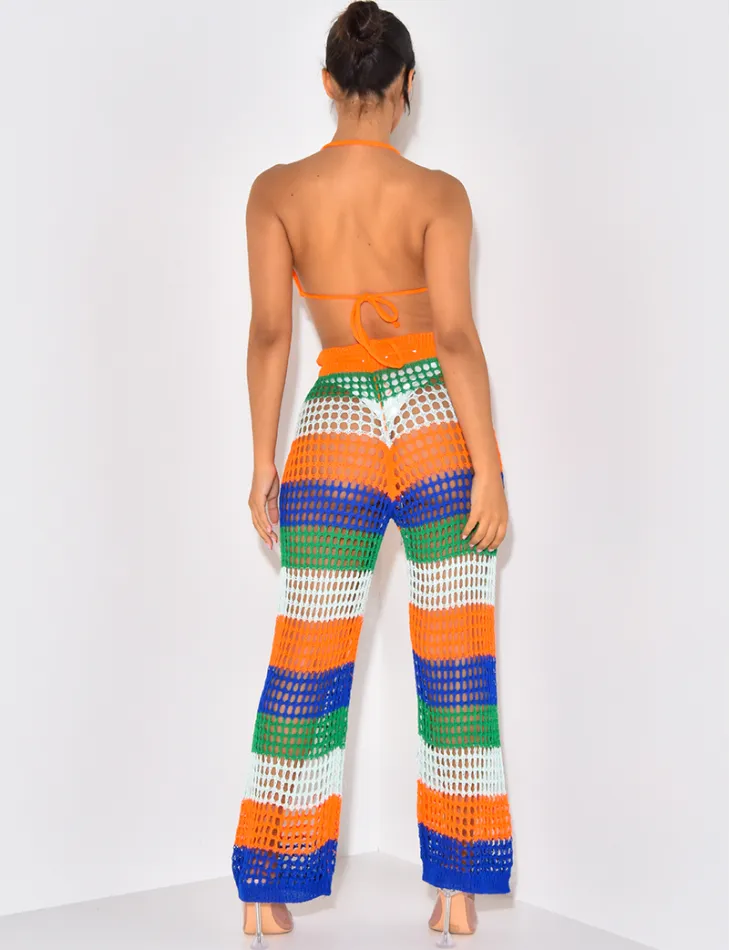 Ensemble de plage en crochet multicolor / 47282 - JEANS INDUSTRY