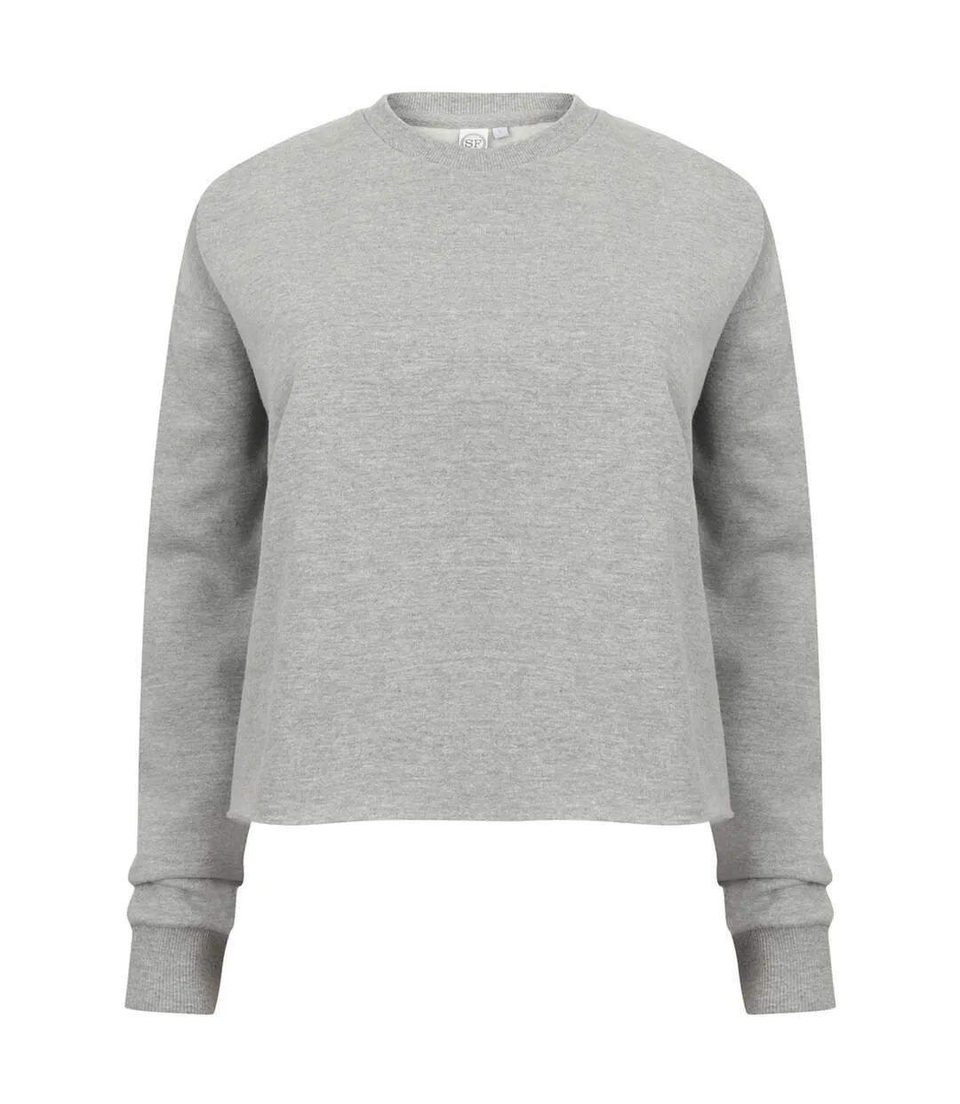 Femme gris Sweatshirt court à coupe ajustée