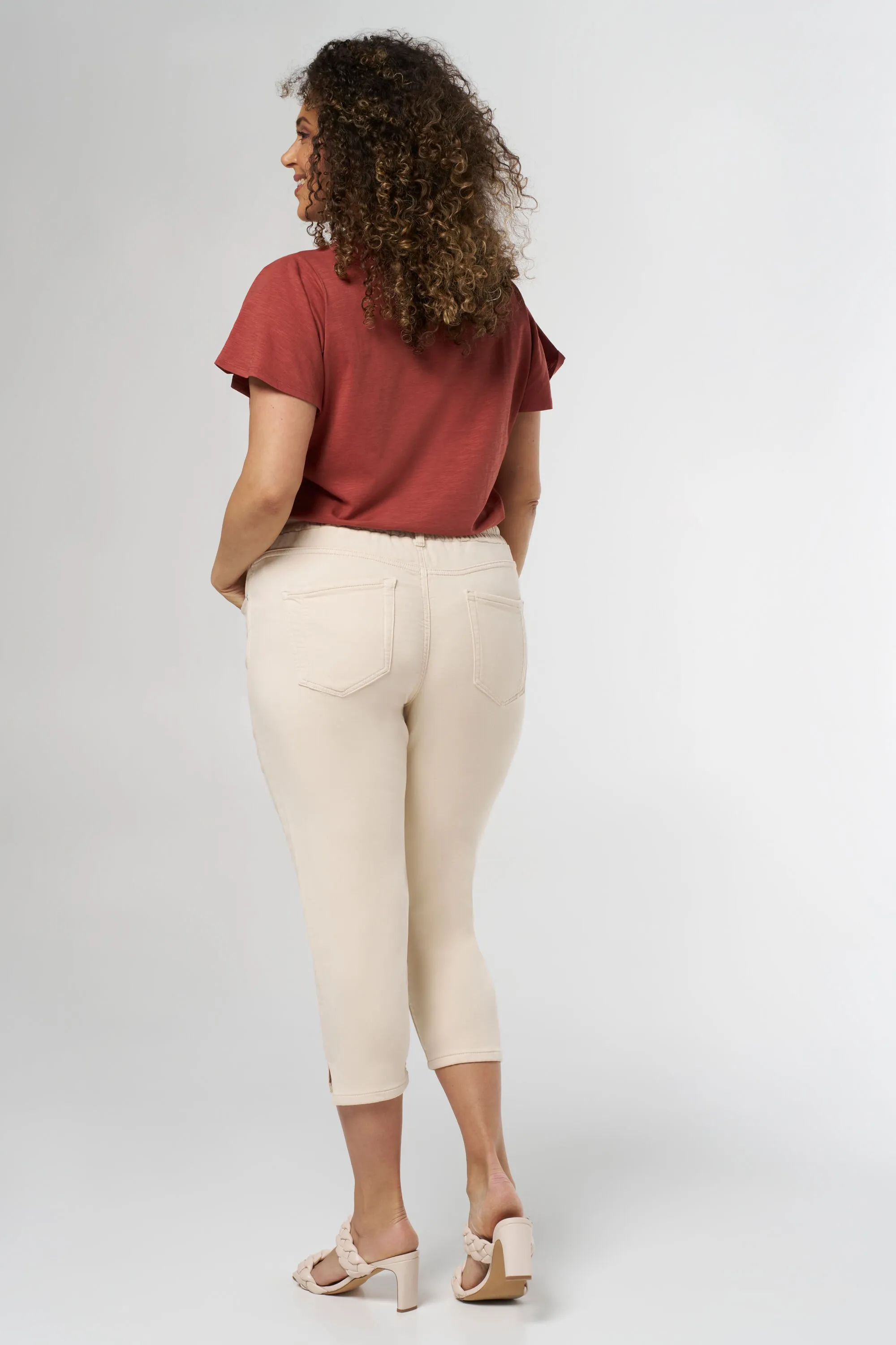 Femmes Pantalon longueur cheville avec ceinture élastique confortable Grege | MS Mode