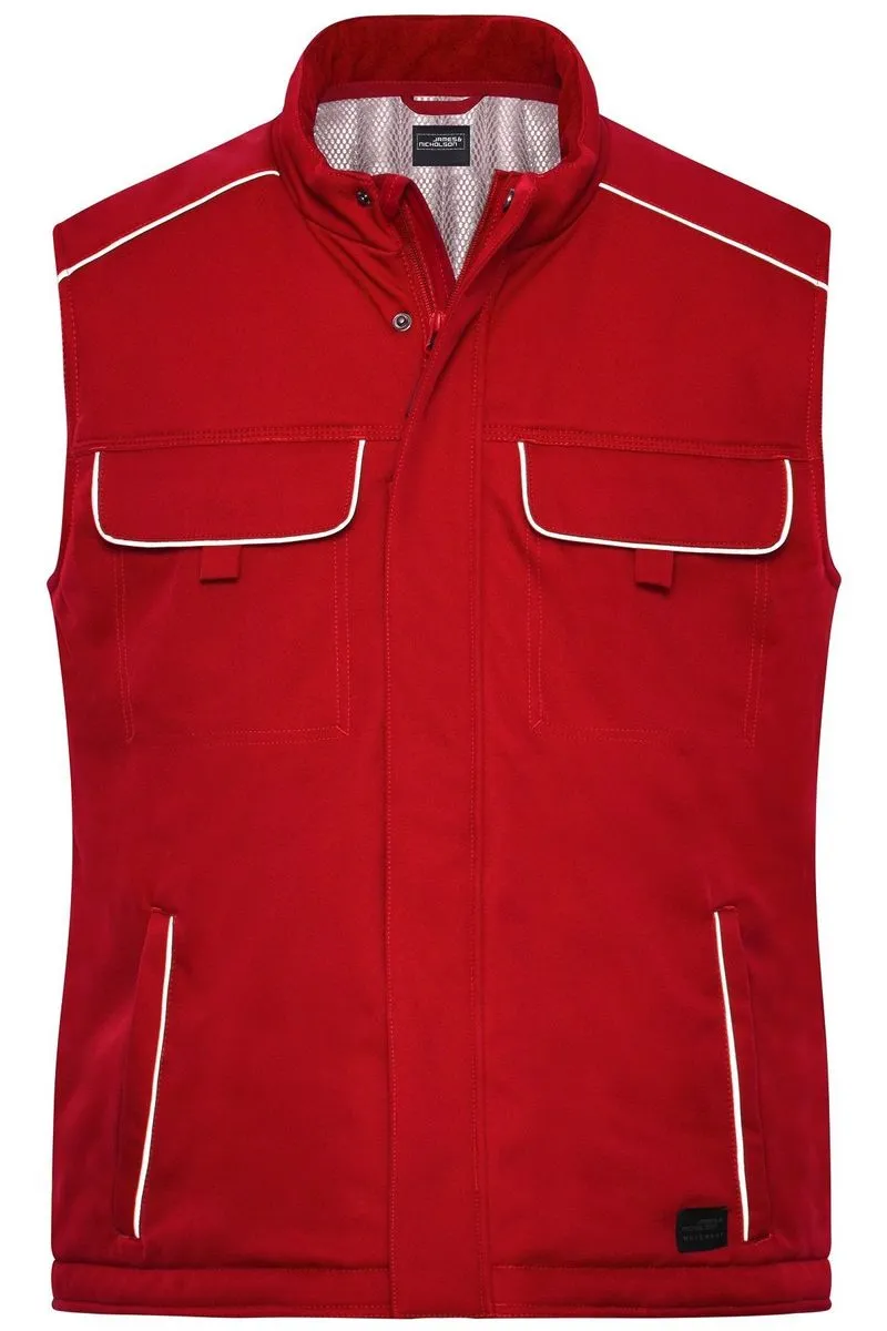 Gilet de travail rembourré softshell - JN885 - rouge 