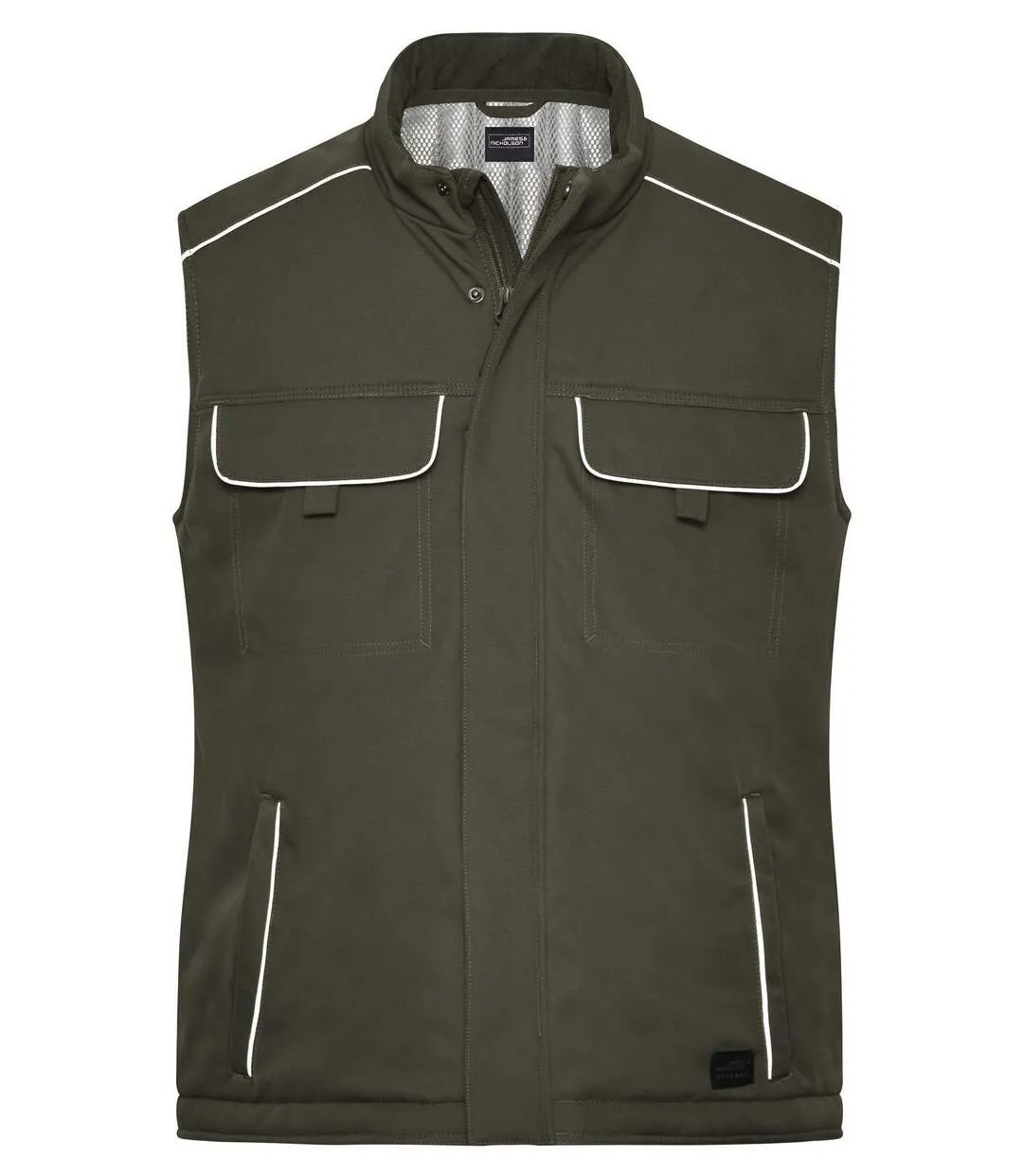 Gilet de travail rembourré softshell - JN885 - vert olive