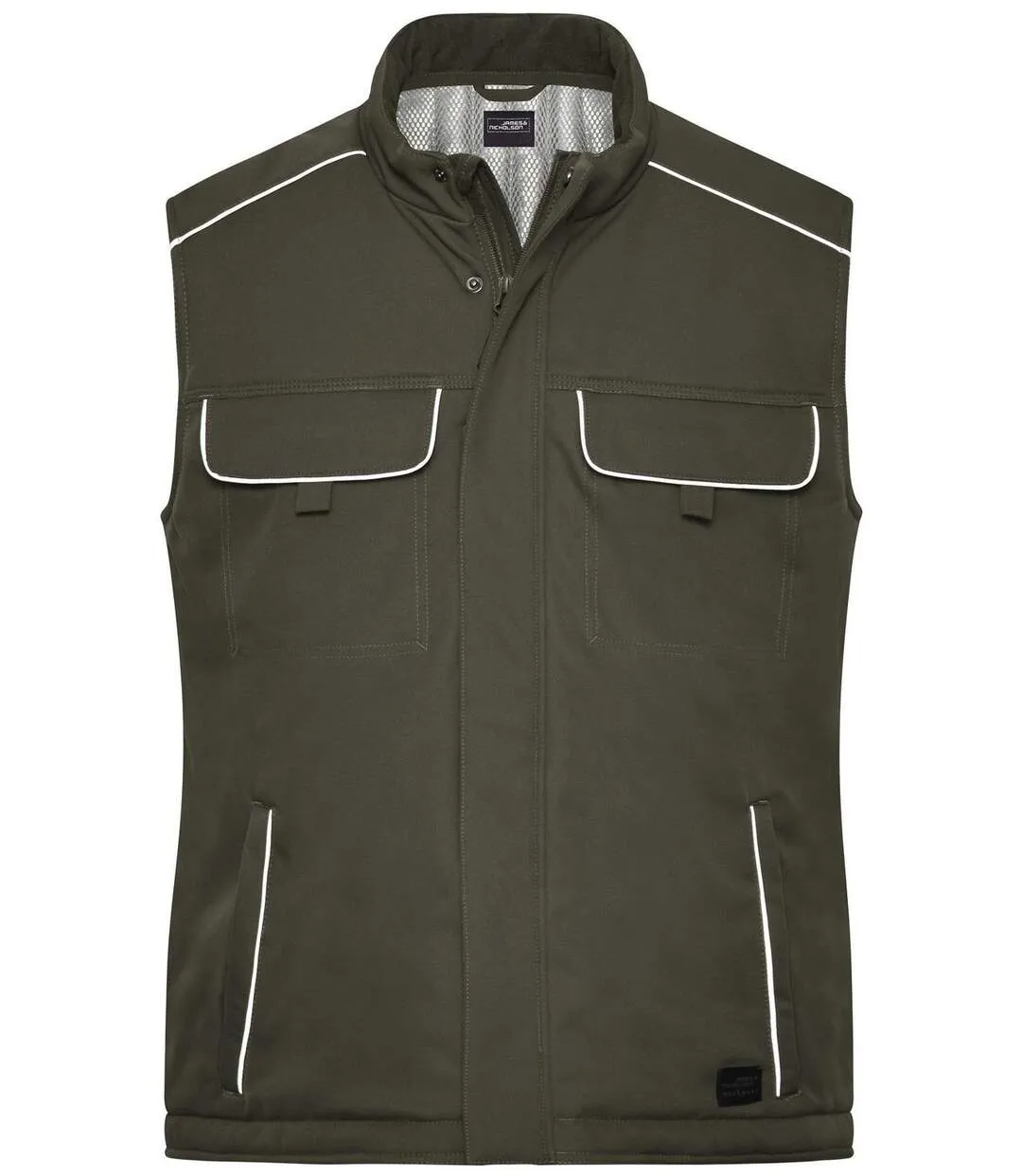 Gilet de travail rembourré softshell - JN885 - vert olive